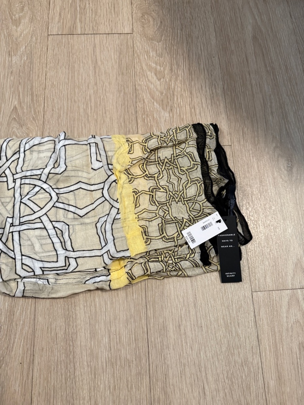 The Limited Lightweight Geometric Pattern Scarf with Yellow Trim
